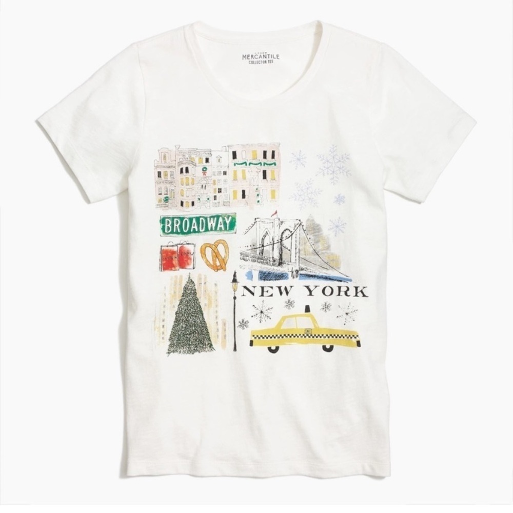 Jcrew mercantile collectors tee shirt Christmas new York fall baby tee casual